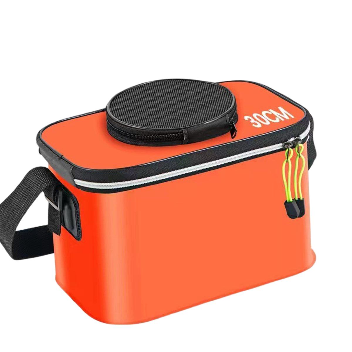Portable Folding EVA Fishing Bucket Multi Use Live Fish Container with Strap - Orange-50cm V528-FISH-BUCKET-ORANGE-50-220107