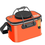 Portable Folding EVA Fishing Bucket Multi Use Live Fish Container with Strap - Orange-50cm V528-FISH-BUCKET-ORANGE-50-220107