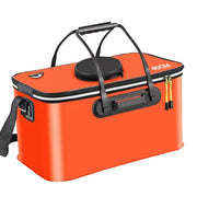 Portable Folding EVA Fishing Bucket Multi Use Live Fish Container with Strap - Orange-50cm V528-FISH-BUCKET-ORANGE-50-220107