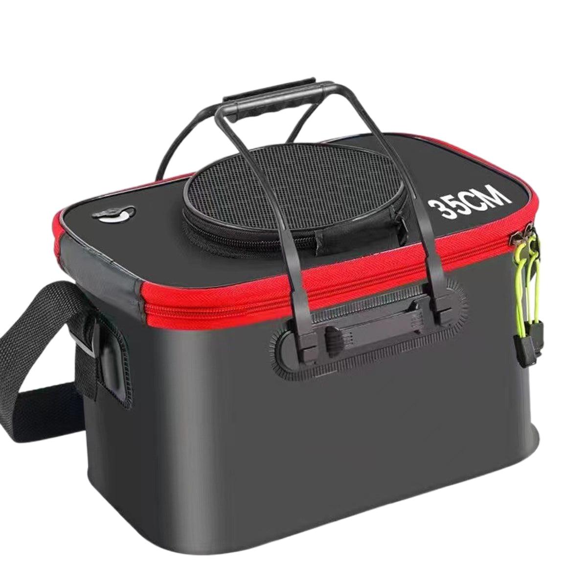Portable Folding EVA Fishing Bucket Multi Use Live Fish Container with Strap - Orange-50cm V528-FISH-BUCKET-ORANGE-50-220107