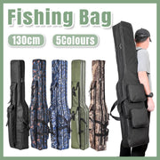 130cm Big Belly Fishing Tackle Bag Rod Storage Carry Case Outdoor Fishing Bag - Deep blue camouflage V528-FISH-GEAR-BAG-BLUECP-797989