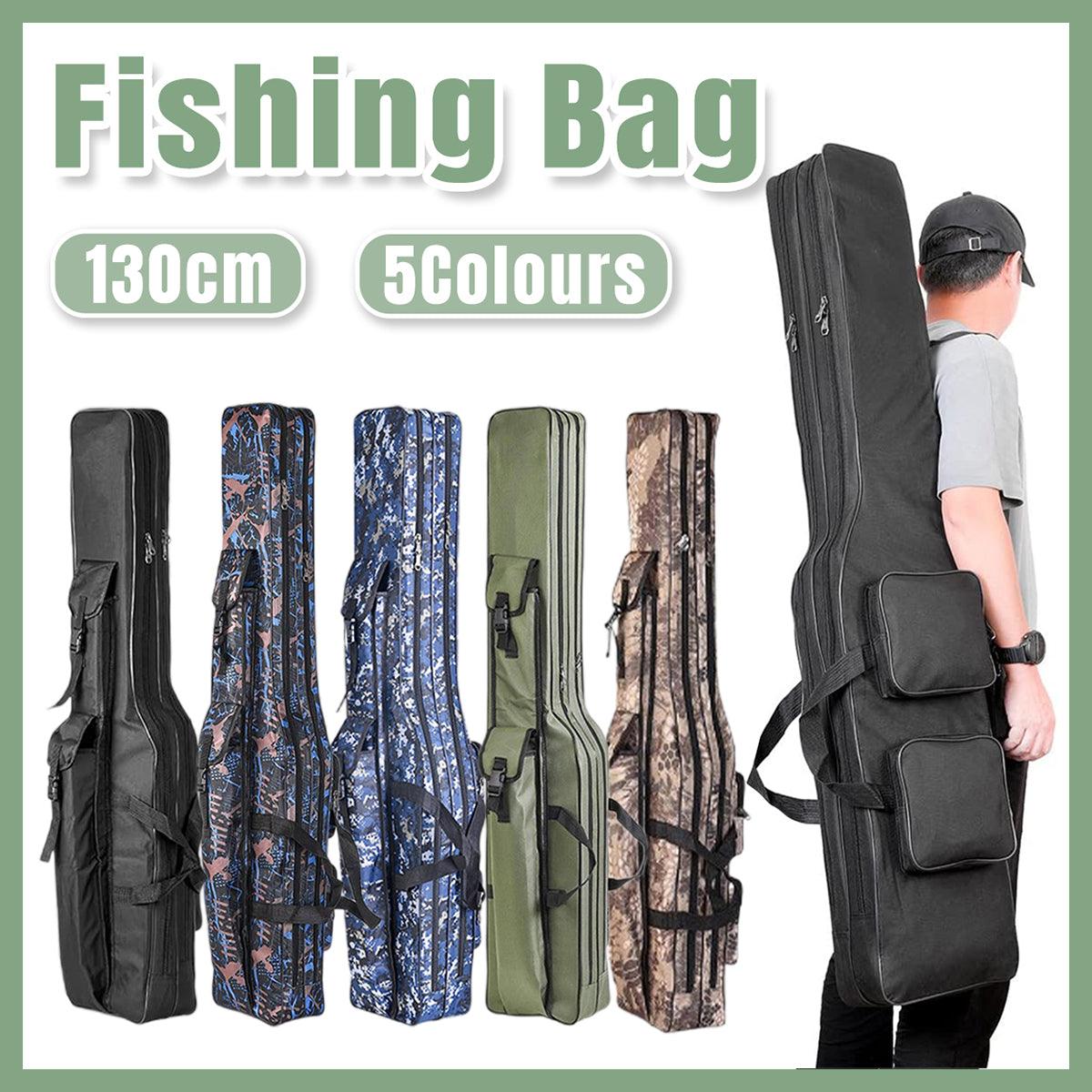 130cm Big Belly Fishing Tackle Bag Rod Storage Carry Case Outdoor Fishing Bag - Deep blue camouflage V528-FISH-GEAR-BAG-BLUECP-797989