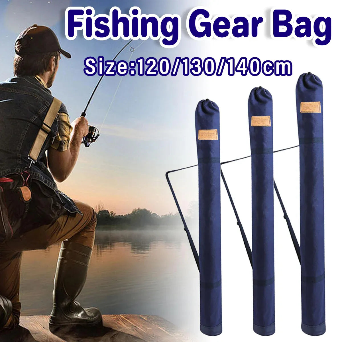 Outdoor Portable Fishing Rod Bag Folding Storage Carrier Waterproof Fishing Case - 140cm