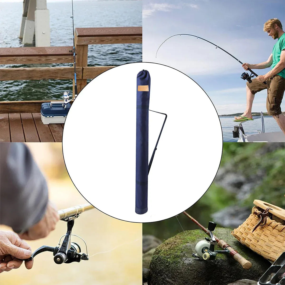 Outdoor Portable Fishing Rod Bag Folding Storage Carrier Waterproof Fishing Case - 140cm