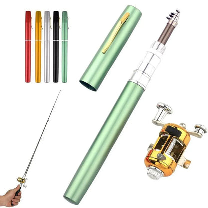 Mini Pen Fishing Rod Pocket Size Portable Telescopic Travel Fishing Pole Tool - Black V528-FISH-ROD-PEN-BK-439276