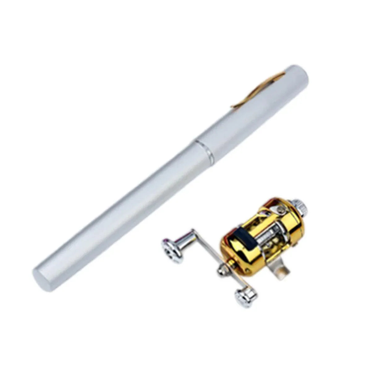 Mini Pen Fishing Rod Pocket Size Portable Telescopic Travel Fishing Pole Tool - Silver V528-FISH-ROD-PEN-SIL-400412
