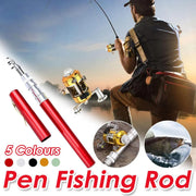 Mini Pen Fishing Rod Pocket Size Portable Telescopic Travel Fishing Pole Tool - Silver V528-FISH-ROD-PEN-SIL-400412