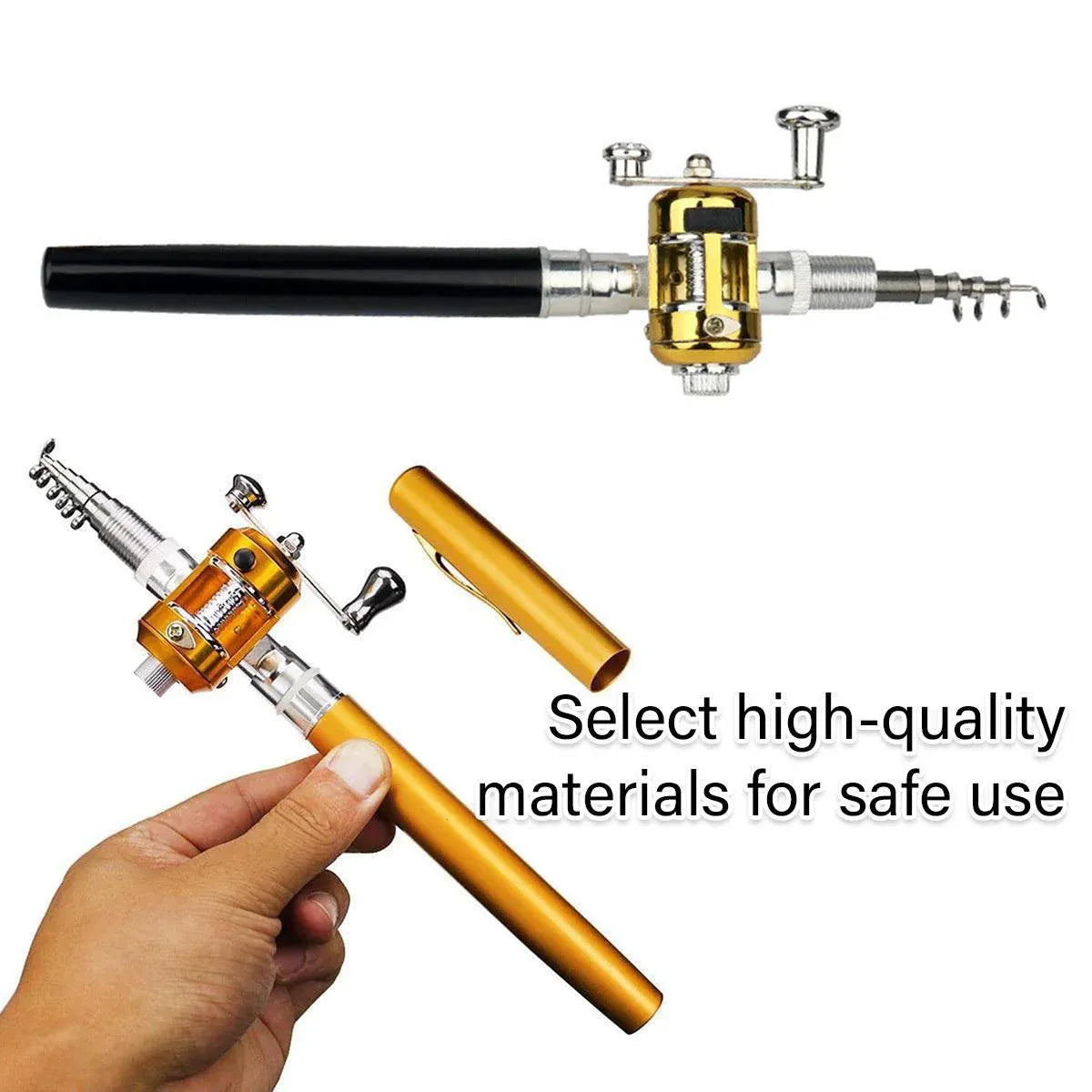 Mini Pen Fishing Rod Pocket Size Portable Telescopic Travel Fishing Pole Tool - Silver V528-FISH-ROD-PEN-SIL-400412