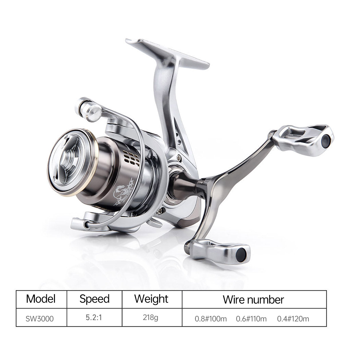 Double Handle Fishing Reel High-Speed Spinning Reel for Freshwater Saltwater - SW2500S V528-FISH-SW2500S-941305