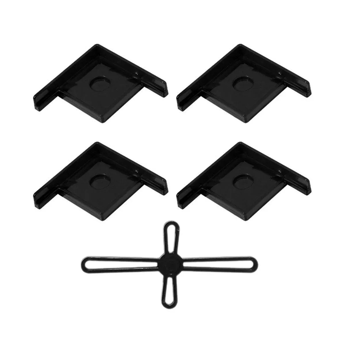 5pcs Plastic Fish Tank Base Bracket Corner Guard Stand Holder for Aquarium Tanks - Black-S V528-FISH-TANK-BASE-BLACK-S-743937