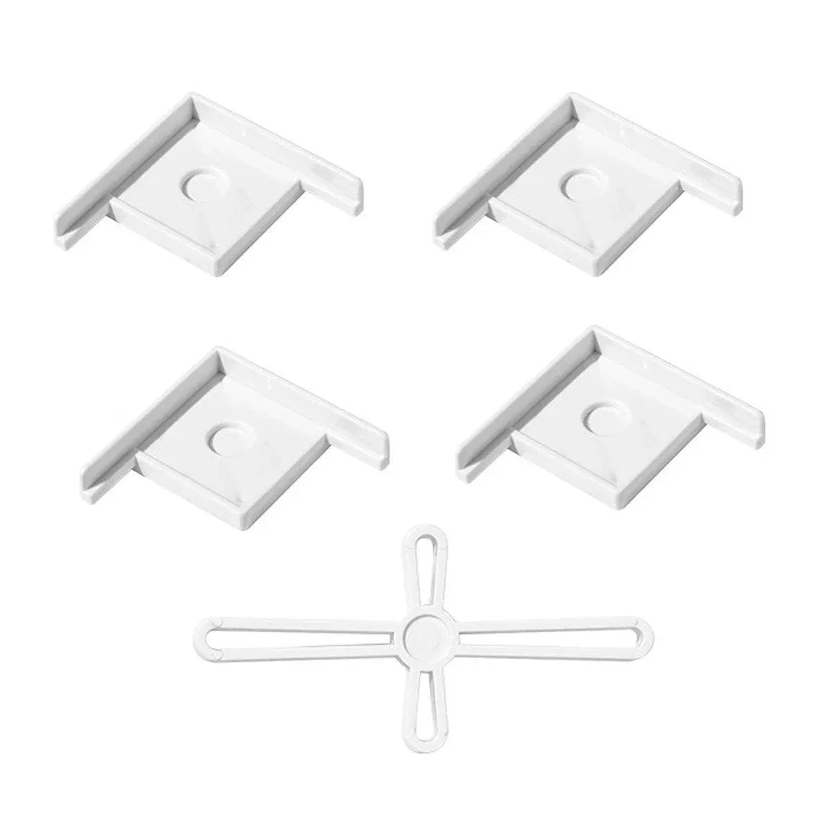 5pcs Plastic Fish Tank Base Bracket Corner Guard Stand Holder for Aquarium Tanks - White-S V528-FISH-TANK-BASE-WHITE-S-670834