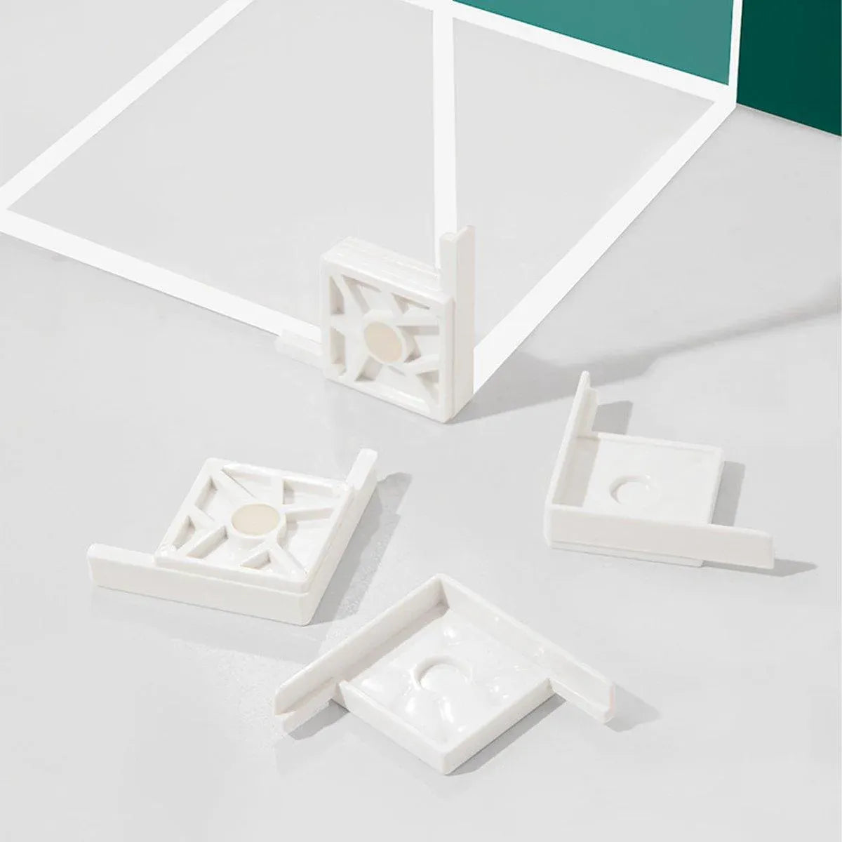 5pcs Plastic Fish Tank Base Bracket Corner Guard Stand Holder for Aquarium Tanks - White-S V528-FISH-TANK-BASE-WHITE-S-670834