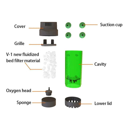 Fluidiz Bed Aquarium Fish Tank Internal Filter Oxygenation Pump for Clear Water - LH300 V528-FISH-TANK-FILTER-LH300-831531