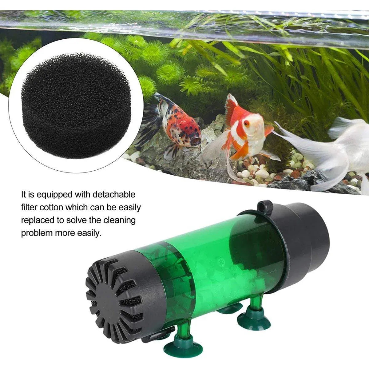Fluidiz Bed Aquarium Fish Tank Internal Filter Oxygenation Pump for Clear Water - LH300 V528-FISH-TANK-FILTER-LH300-831531