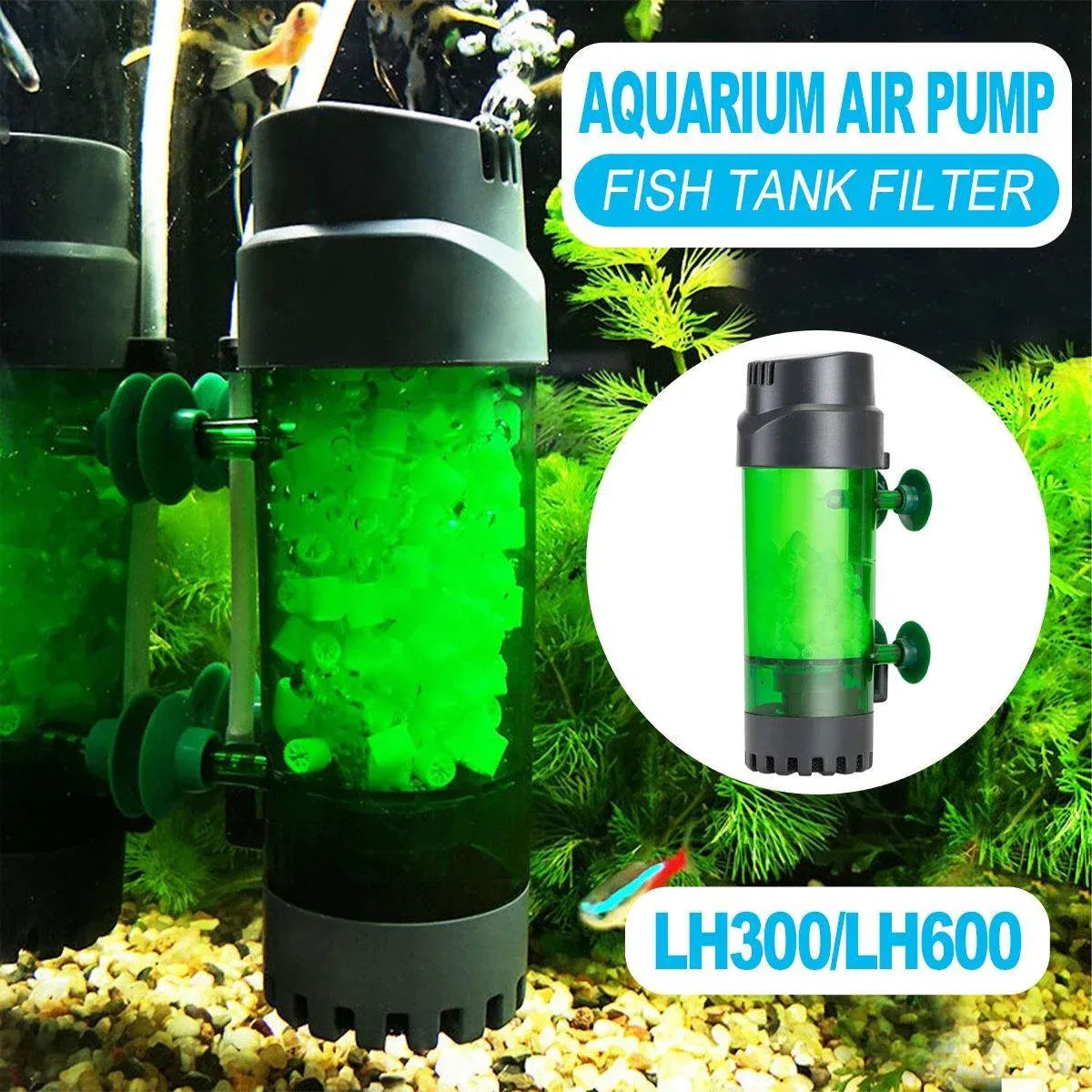 Fluidiz Bed Aquarium Fish Tank Internal Filter Oxygenation Pump for Clear Water - LH300 V528-FISH-TANK-FILTER-LH300-831531