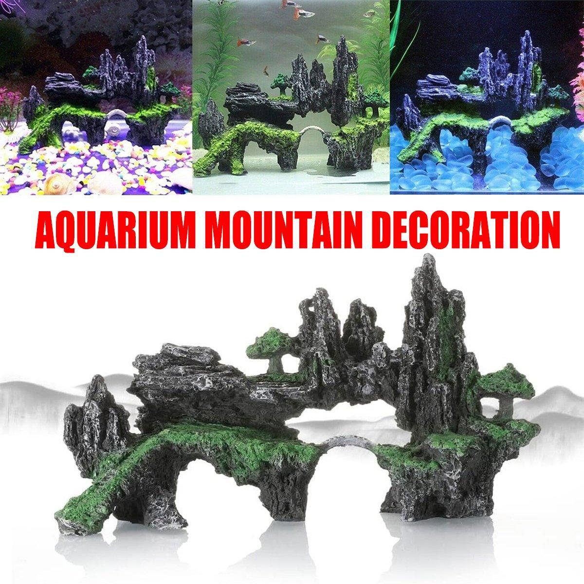 Aquarium Decoration Rock Cave Stone Ornament Fish Tank Mountain View Decor V528-FISH-TANK-ROCKERY-GS1615-467658