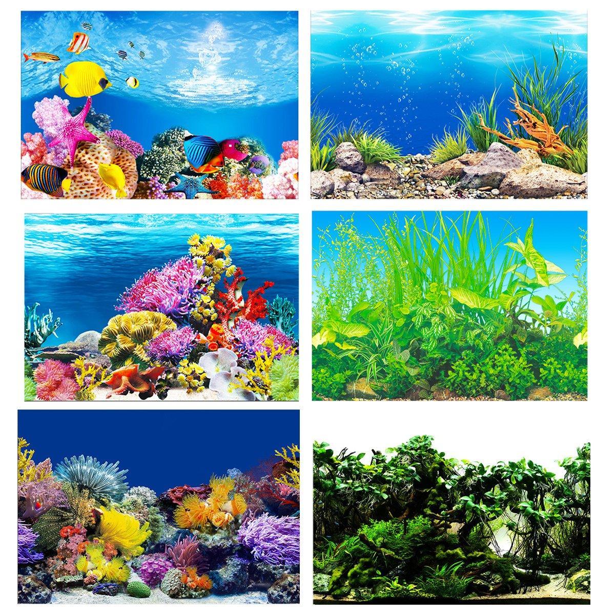 Aquarium Background Fish Tank Wallpaper Double Sided Decoration Sticker Paper - H-50cmx82cm V528-FISH-TANK-STICKER-H-50-82-498755