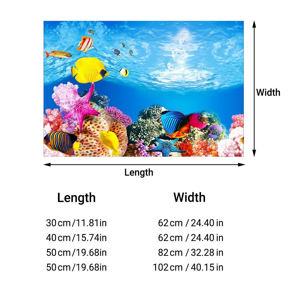 Aquarium Background Fish Tank Wallpaper Double Sided Decoration Sticker Paper - H-50cmx82cm V528-FISH-TANK-STICKER-H-50-82-498755