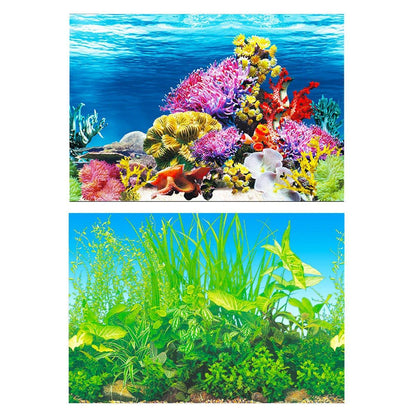 Aquarium Background Fish Tank Wallpaper Double Sided Decoration Sticker Paper - H-50cmx82cm V528-FISH-TANK-STICKER-H-50-82-498755