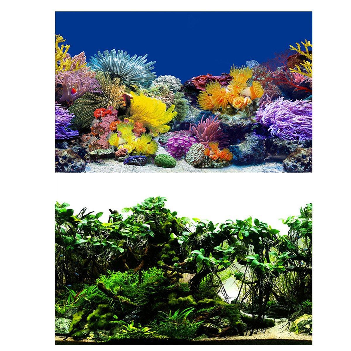 Aquarium Background Fish Tank Wallpaper Double Sided Decoration Sticker Paper - H-50cmx82cm V528-FISH-TANK-STICKER-H-50-82-498755