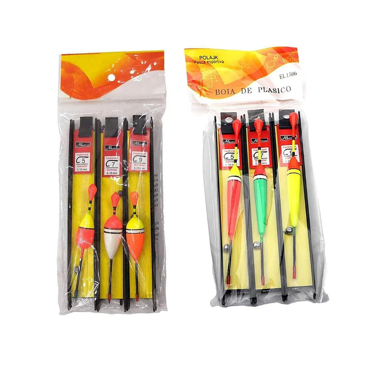6Pcs Fishing Floats Set Fishing Bobber Hook Kits Straight Column Water Drop Type V528-FISHHOOK-6PCS-999685