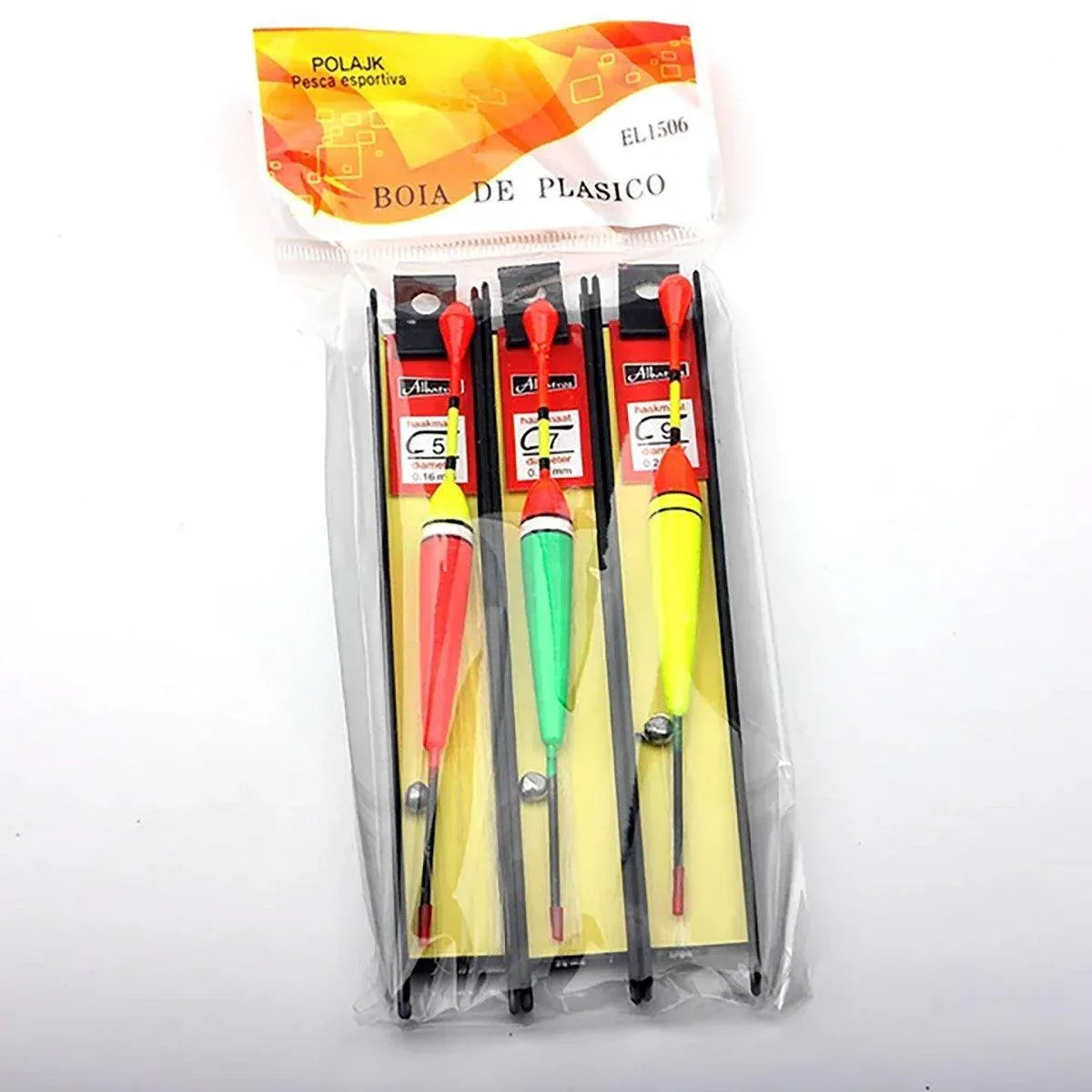 6Pcs Fishing Floats Set Fishing Bobber Hook Kits Straight Column Water Drop Type V528-FISHHOOK-6PCS-999685