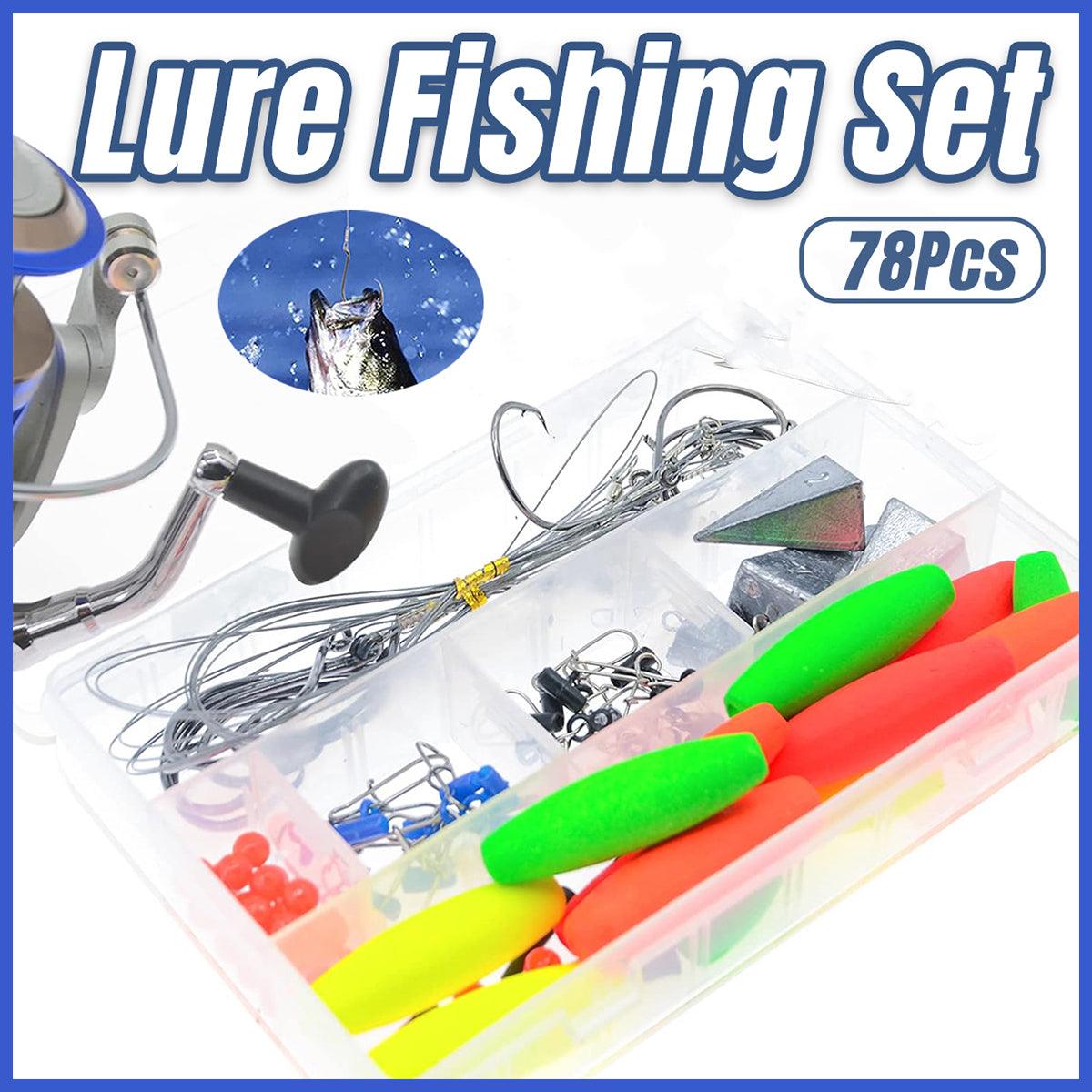 78pcs Fishing Gear Set Hooks Lures Baits Tackle Kit for Freshwater Saltwater V528-FISHING-BAIT-TACKLE-KIT-78-599713