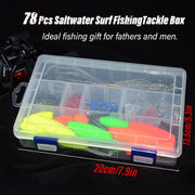 78pcs Fishing Gear Set Hooks Lures Baits Tackle Kit for Freshwater Saltwater V528-FISHING-BAIT-TACKLE-KIT-78-599713