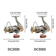 All-Metal Spinning Fishing Reel Sea Pole Fishing Gear Wire Cup Fishing Rod - 2000 V528-FISHING-BOAT-2000-513926