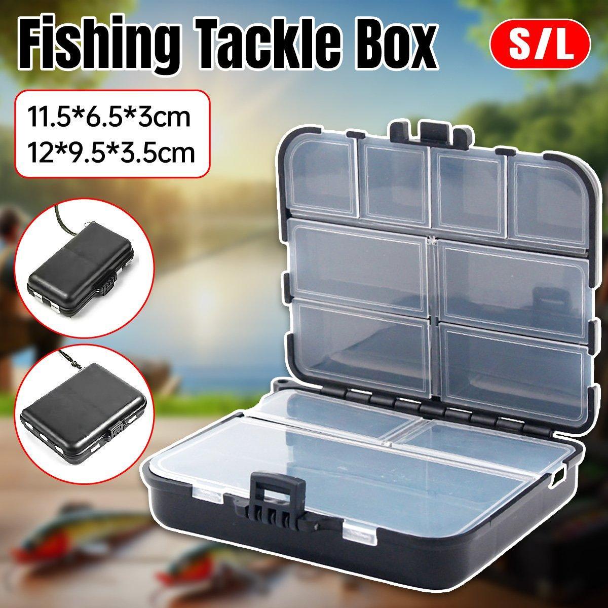 Fishing Accessories Storage Box with Hand Rope Hook Organizer for Fishing Gear - Large V528-FISHING-BOX-BLACK-LARGE-160242