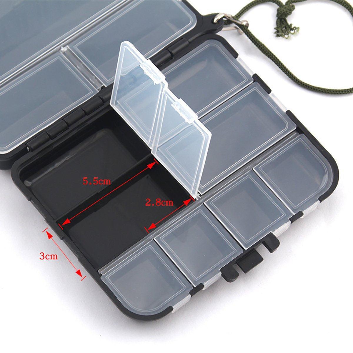 Fishing Accessories Storage Box with Hand Rope Hook Organizer for Fishing Gear - Large V528-FISHING-BOX-BLACK-LARGE-160242