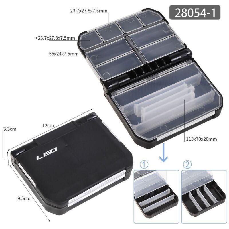 Fishing Accessories Storage Box with Hand Rope Hook Organizer for Fishing Gear - Large V528-FISHING-BOX-BLACK-LARGE-160242
