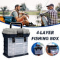 Removable 4 Tray Heavy Duty Fishing Tackle Box Storage Organizer for Tackle V528-FISHING-BOX-FOUR-LEVELS-531096