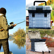 Removable 4 Tray Heavy Duty Fishing Tackle Box Storage Organizer for Tackle V528-FISHING-BOX-FOUR-LEVELS-531096