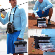 Removable 4 Tray Heavy Duty Fishing Tackle Box Storage Organizer for Tackle V528-FISHING-BOX-FOUR-LEVELS-531096