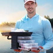 Removable 4 Tray Heavy Duty Fishing Tackle Box Storage Organizer for Tackle V528-FISHING-BOX-FOUR-LEVELS-531096