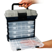 Removable 4 Tray Heavy Duty Fishing Tackle Box Storage Organizer for Tackle V528-FISHING-BOX-FOUR-LEVELS-531096