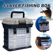 Removable 4 Tray Heavy Duty Fishing Tackle Box Storage Organizer for Tackle V528-FISHING-BOX-FOUR-LEVELS-531096