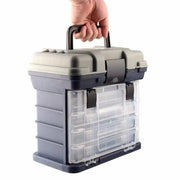 Removable 4 Tray Heavy Duty Fishing Tackle Box Storage Organizer for Tackle V528-FISHING-BOX-FOUR-LEVELS-531096