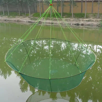 Open Folding Fishing Net Round Fishnet Portable Fish Pocket for Outdoor Angling - 80cm V528-FISHING-NET-80-703646