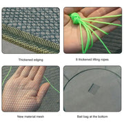 Open Folding Fishing Net Round Fishnet Portable Fish Pocket for Outdoor Angling - 80cm V528-FISHING-NET-80-703646