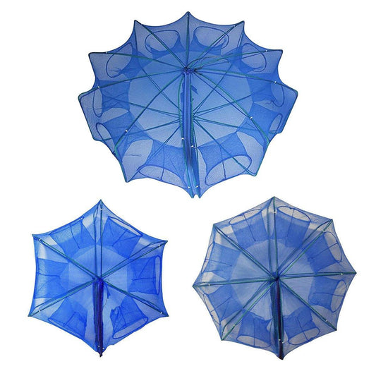 6/8/10 Holes Fishing Net Small Foldable Square Folding Shrimp Eel Lobster Trap - 6Holes V528-FISHING-NET-BLUE-6-885487