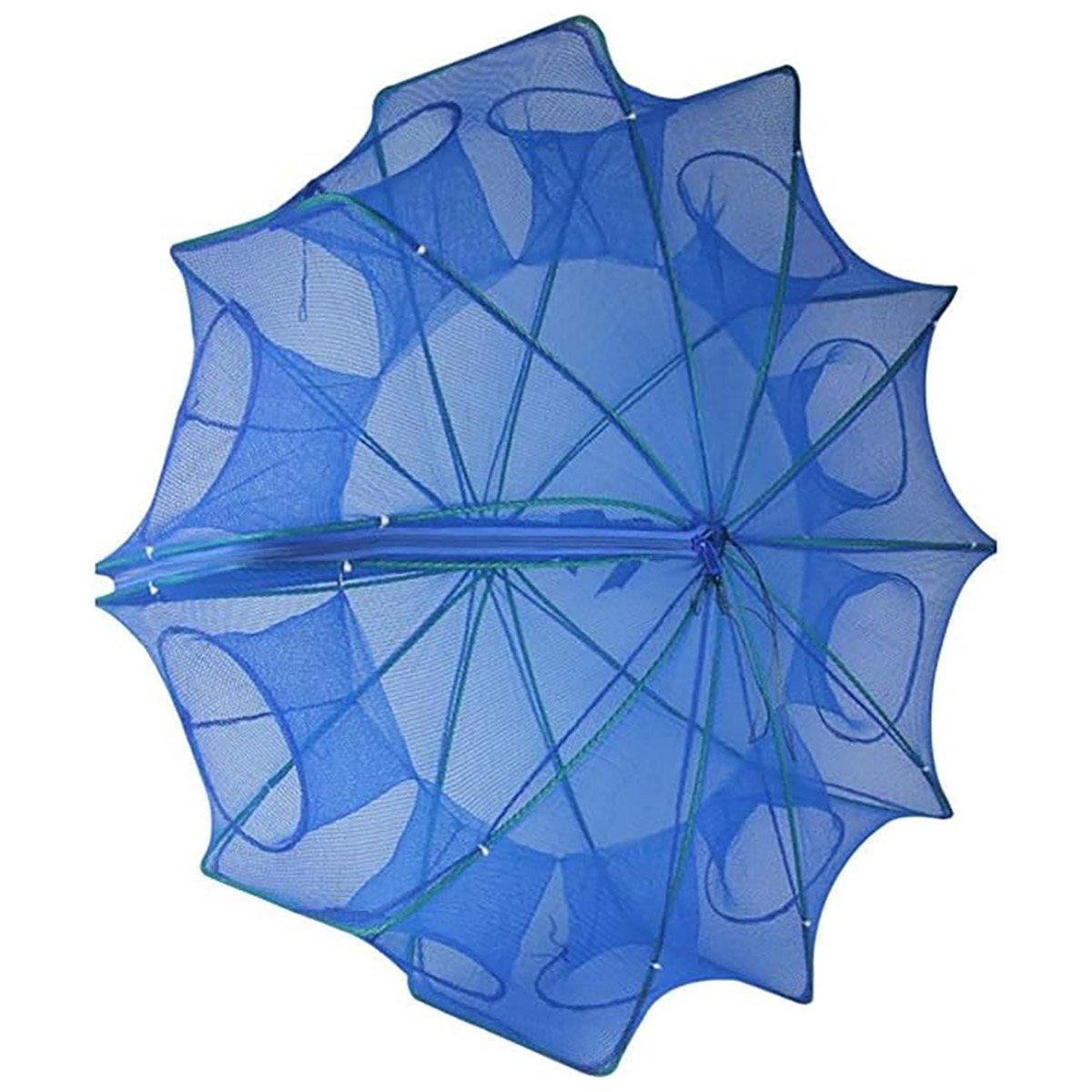 6/8/10 Holes Fishing Net Small Foldable Square Folding Shrimp Eel Lobster Trap - 6Holes V528-FISHING-NET-BLUE-6-885487