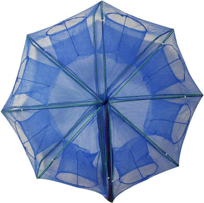 6/8/10 Holes Fishing Net Small Foldable Square Folding Shrimp Eel Lobster Trap - 8Holes V528-FISHING-NET-BLUE-8-197508
