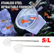 Retractable Fish Net for Fish Tank Pocket Fishing Net with Handle Aquarium Tools - Square-L V528-FISHING-NET-F-L-116927