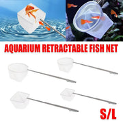 Retractable Fish Net for Fish Tank Pocket Fishing Net with Handle Aquarium Tools - Square-L V528-FISHING-NET-F-L-116927