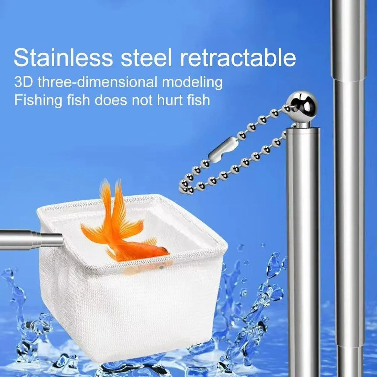 Retractable Fish Net for Fish Tank Pocket Fishing Net with Handle Aquarium Tools - Round-L V528-FISHING-NET-Y-L-378228