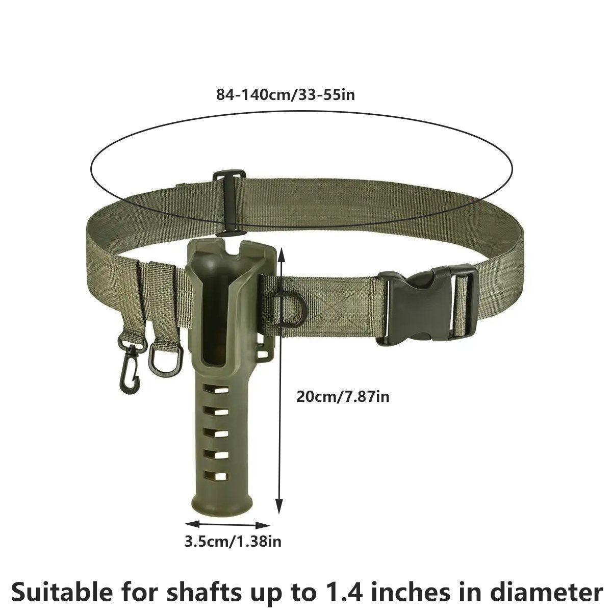 Adjustable Fishing Rod Holder Belt Portable Waist Strap Fishing Gear Rod Storage V528-FISHING-ROD-BELT-ARMY-GREEN-257142