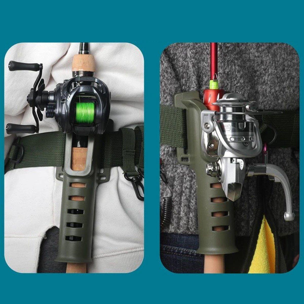 Adjustable Fishing Rod Holder Belt Portable Waist Strap Fishing Gear Rod Storage V528-FISHING-ROD-BELT-ARMY-GREEN-257142