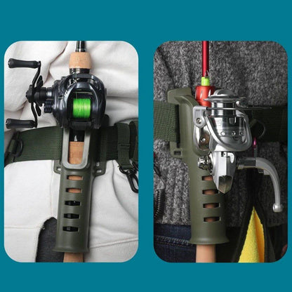 Adjustable Fishing Rod Holder Belt Portable Waist Strap Fishing Gear Rod Storage V528-FISHING-ROD-BELT-ARMY-GREEN-257142